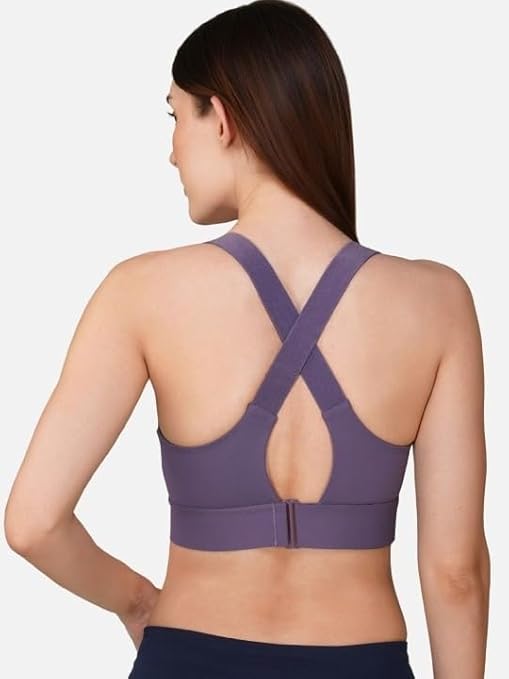 Kesar Lingeries Women's Padded Zip Front High-Support Sports Bra
