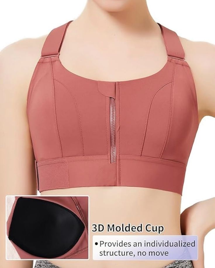 Kesar Lingeries Women's Padded Zip Front High-Support Sports Bra