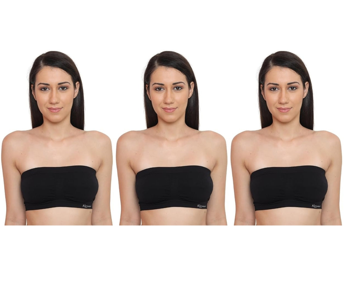 Kesar lingeries tube bra for women pack of 3