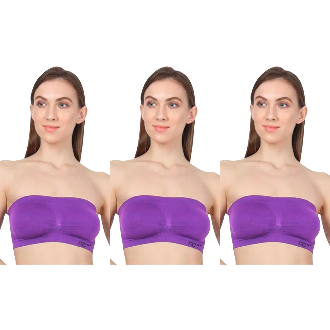 Kesar lingeries tube bra for women pack of 3