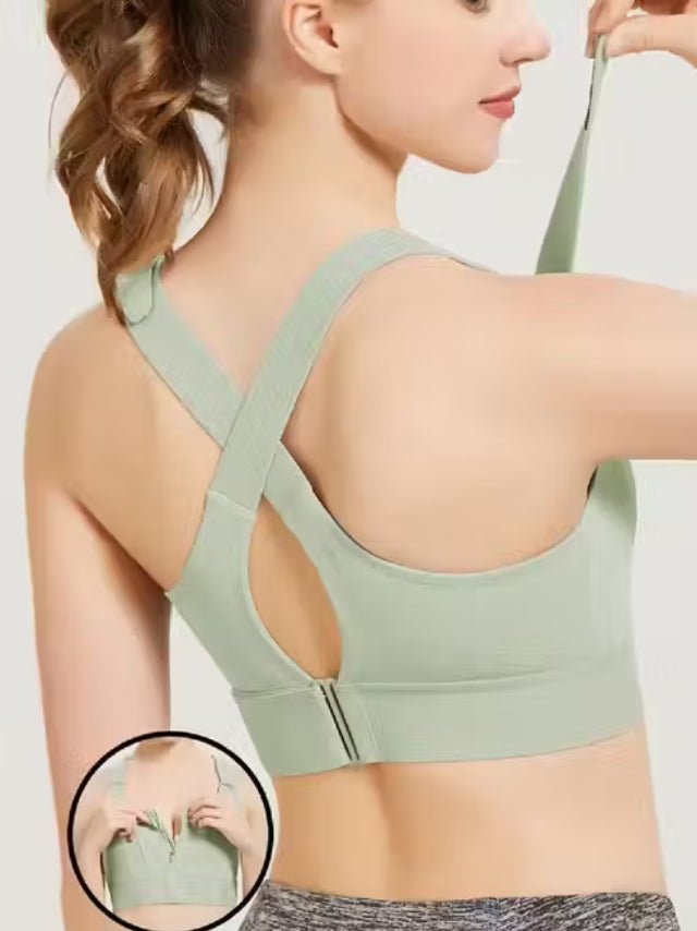 Kesar Lingeries Women's Padded Zip Front High-Support Sports Bra
