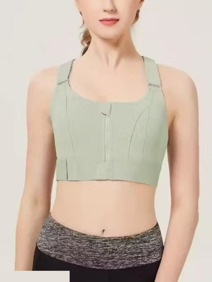 Kesar Lingeries Women's Padded Zip Front High-Support Sports Bra