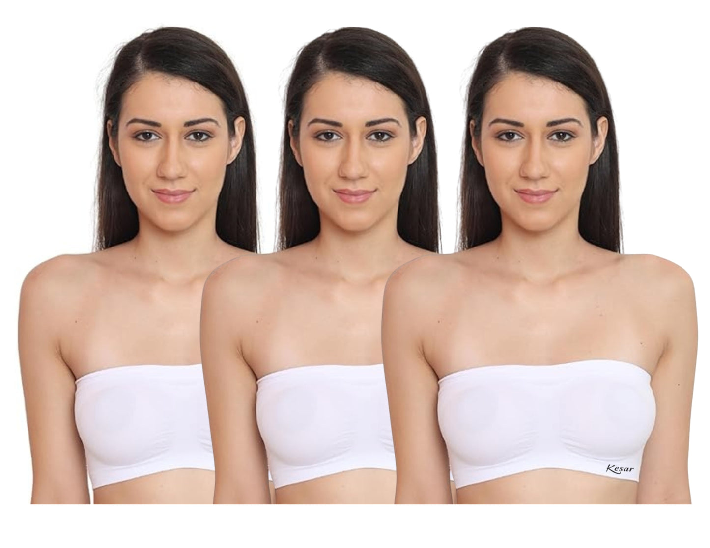 Kesar lingeries tube bra for women pack of 3