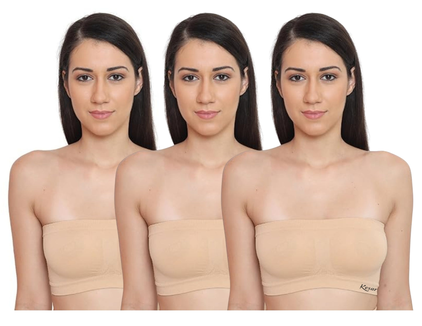 Kesar lingeries tube bra for women pack of 3