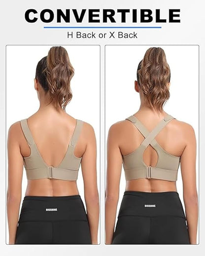 Kesar Lingeries Women's Padded Zip Front High-Support Sports Bra